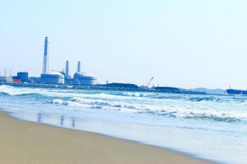 Sendai Port in the distance