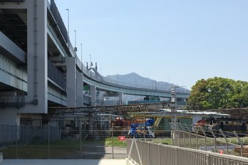 You can see the Higashida Blast Furnace nearby, just past the railway tracks