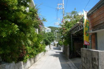 Le chemin principal du seul village de l'île