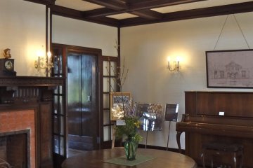 The entrance hall was built in well hole style