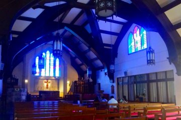The inside of the church