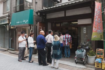 Queue outside on a weekday morning