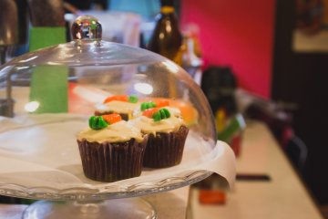 Carrot cupcakes are available sometimes
