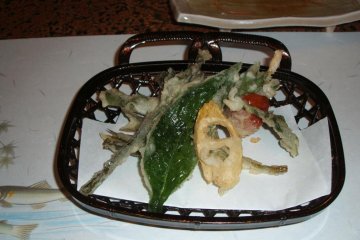 A typical ryokan or onsen dinner course