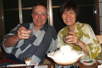 Your happy author enjoying dinner