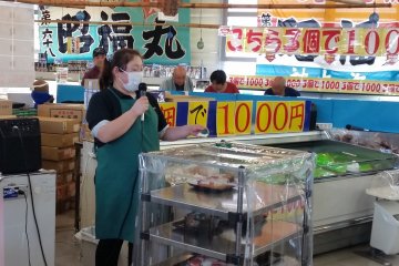 Ordered sushi? This person calls out the numbers.