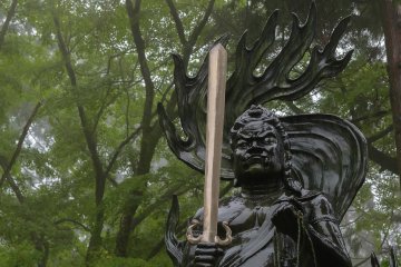 Fudō Myō-ō wet from the rain (Kakurin-ji Temple)