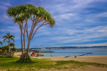 Sunset Beach is an artificial but very pleasant beach