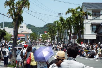 Crowd along the parade route