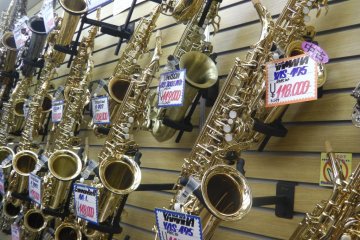 Brass instruments of all shapes and sizes