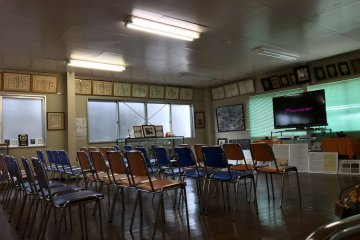 Upstairs hall where you watch the video about Awamori distillation and Zuisen