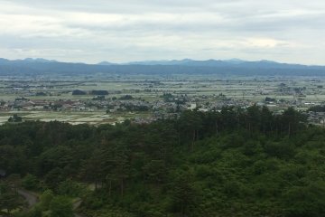 Overlooking the park and city from partway up the statue