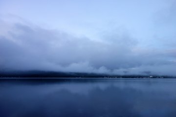 In mere minutes before sunrise at 4:31am, clouds blew over and hid the entirety of the majestic mountain