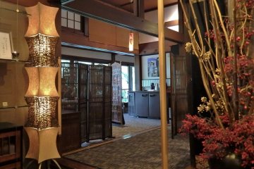 The interior is beautifully decorated in a modern Japanese style.
