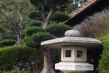 A hefty lantern in the grounds