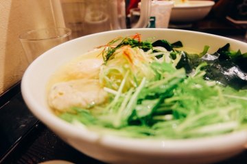 A regular ramen with a mild tasting soup 