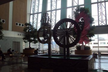 A clock chime in a common study and lounge area.