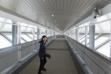 La passerelle couverte du pont Shinminato