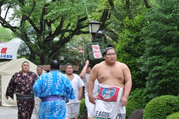 You can even see the sumo's in their casual clothes