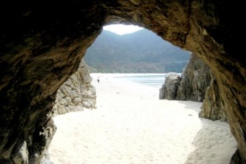 Pristine beach beyond the sandy path
