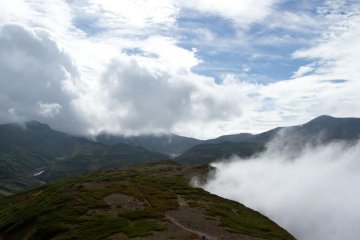 Amazing battle between mountains and clouds