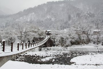 Crossing the bridge to get to and from the main village