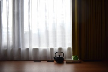 Tea set on the desk
