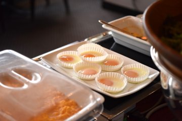 Freshly fried sunny side up eggs