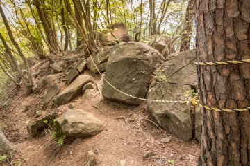 Some of several large boulders along the way
