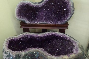 The gift shop offers a large assortment of gems and precious stones