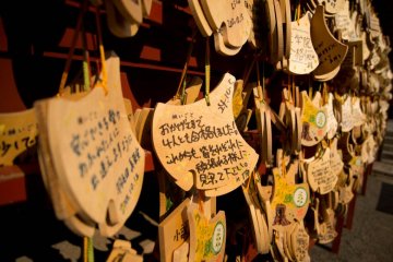 Prayers adorn temple walls
