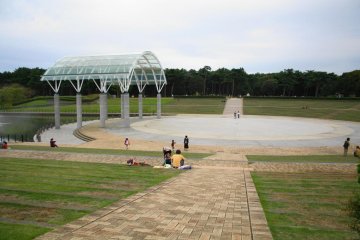 As you walk through the entrance, you will see the outside stage.