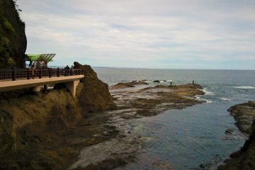 After the cave, go down from the other side of this beach view.