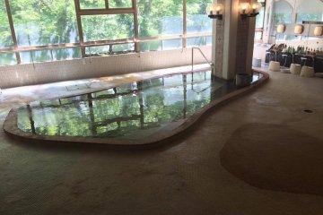 One of the indoor onsen areas at Higaki Onsen Hotel