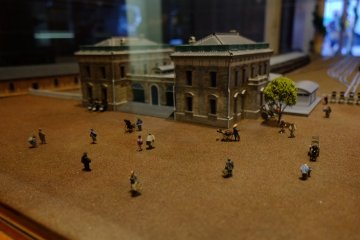 Tiny train station miniature