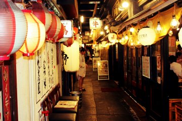 Tiny alley with a lot of restaurants