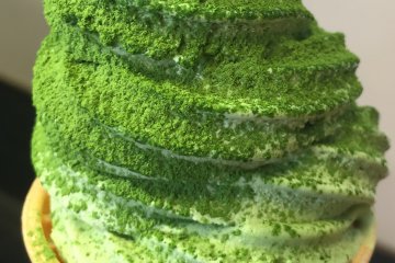 a close up of Double Matcha Soft Serve