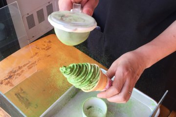 Sprinkling magic green dust