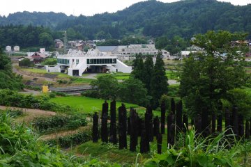 A view of the museum from the art path