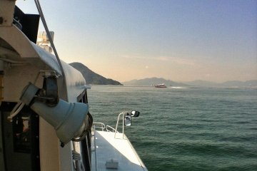 The Super Jet ferry to Matsuyama races past
