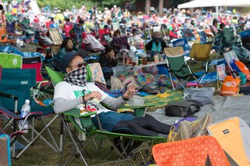 Lounging around in a festival chair