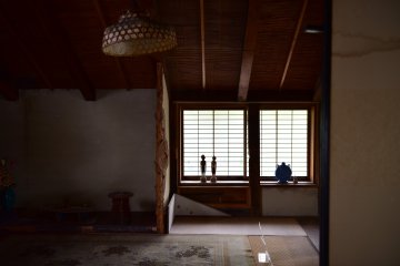 Interior of a lookout house in the main garden