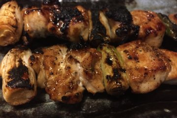 Green Onion and Chicken Skewer