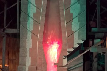 A replica of the original blast furnace