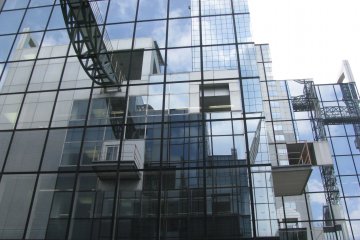 Umeda is mostly built from metal and glass