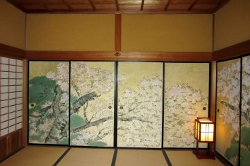 Each room has different screen paintings