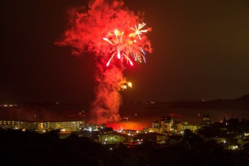 Fireworks over Matsushima Bay