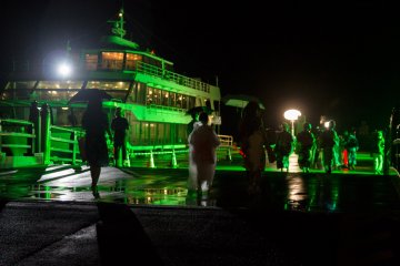 A mysterious green glow at the ferry port