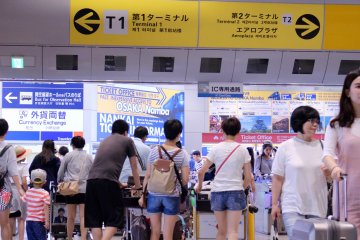 The ticket gates and concourse of Nankai Kansai Airport Station.