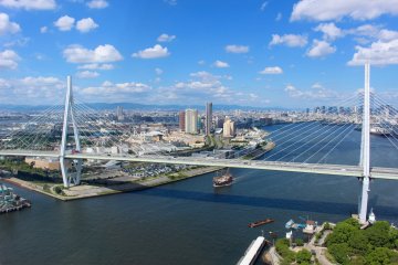 The view from the Tempozan Ferris wheel.